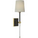 Julie Neill Lucia LED 5.5 inch Matte Black and Crystal Cordless Sconce Wall Light