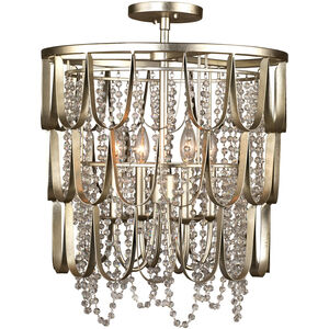 Dulce 4 Light 18 inch Champagne Silver Leaf Pendant Ceiling Light