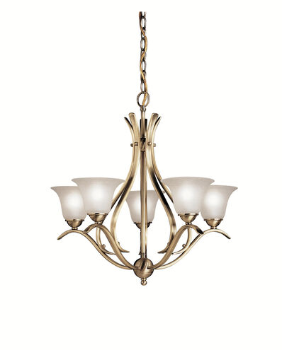 Dover 5 Light 24 inch Antique Brass Chandelier 1 Tier Medium Ceiling Light, Medium