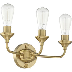 Neighborhood Bridgestone 3 Light 16.25 inch Satin Brass Vanity Light Wall Light