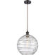 Ballston X-Large Deco Swirl LED 12 inch Oil Rubbed Bronze Mini Pendant Ceiling Light in Black Textured, Ballston