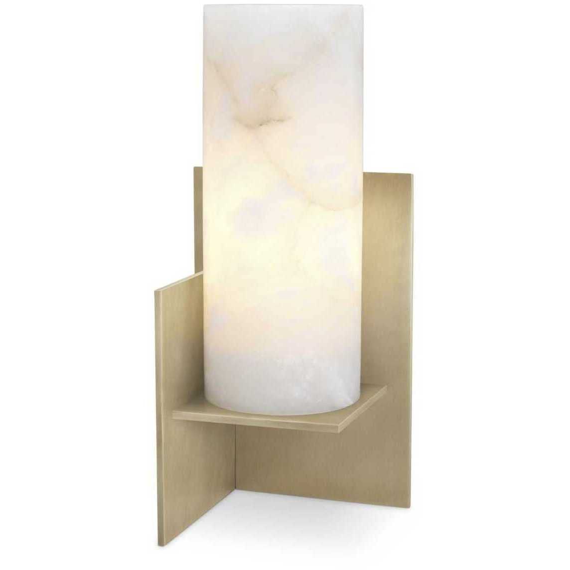 Frisco 15.75 inch 40 watt Antique Brass with Alabaster Table Lamp Portable Light