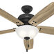 Reveille 60 inch Matte Black with Golden Maple/Stone Blades Ceiling Fan