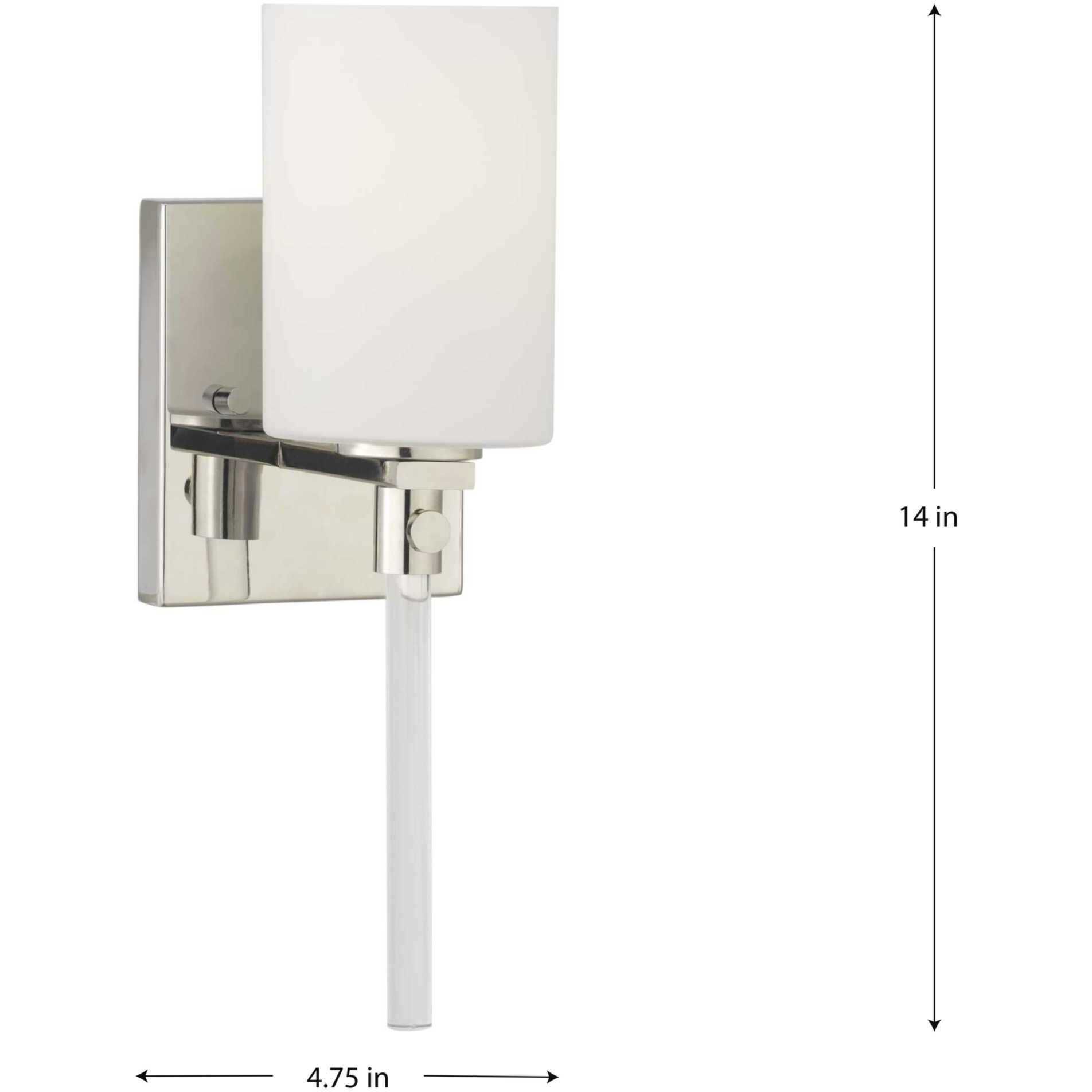 Lisbon 1 Light 5 inch Polished Nickel Bath Vanity Wall Light, Design Series