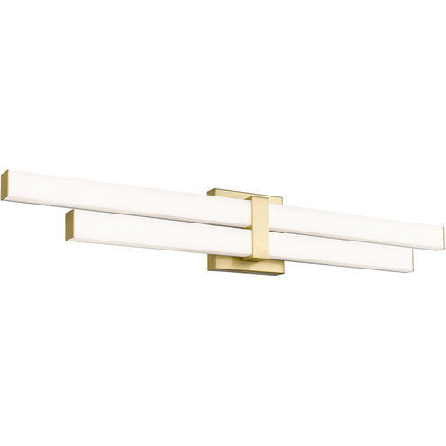 Zane LED 32 inch Modern Gold Vanity Wall Light