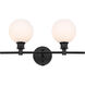 Collier 2 Light 19 inch Black Wall sconce Wall Light