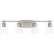 HomePlace by Capital Lighting Greyson 4 Light 34 inch Brushed Nickel Vanity Light Wall Light 128541BN-449 - Open Box