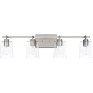 HomePlace by Capital Lighting Greyson 4 Light 34 inch Brushed Nickel Vanity Light Wall Light 128541BN-449 - Open Box