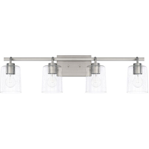 Greyson 4 Light 34 inch Brushed Nickel Vanity Light Wall Light