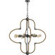 Tahoka 8 Light 36 inch Burlap and Black Iron and Antique Brass Chandelier Ceiling Light