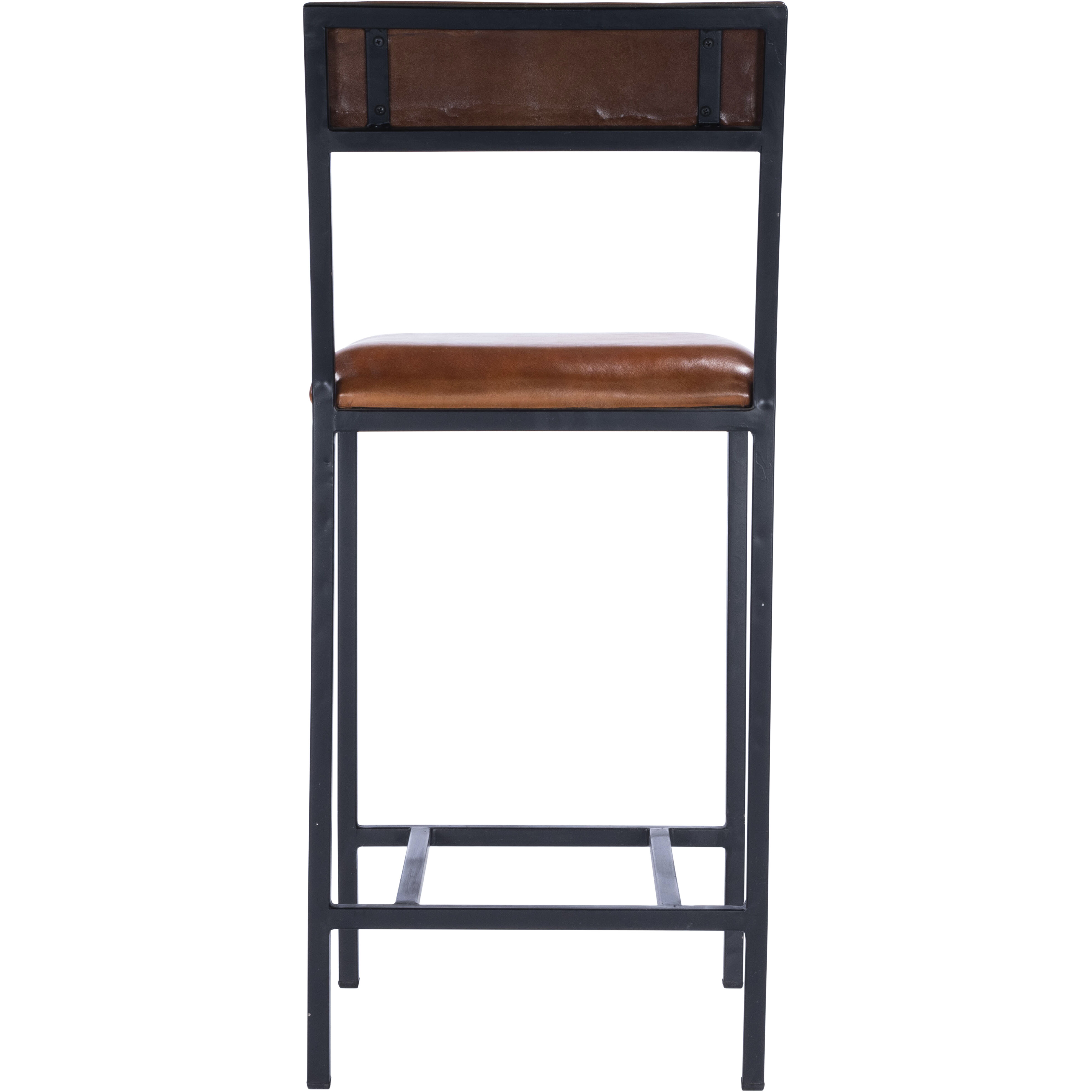 Lazarus Leather & Metal Bar Stool