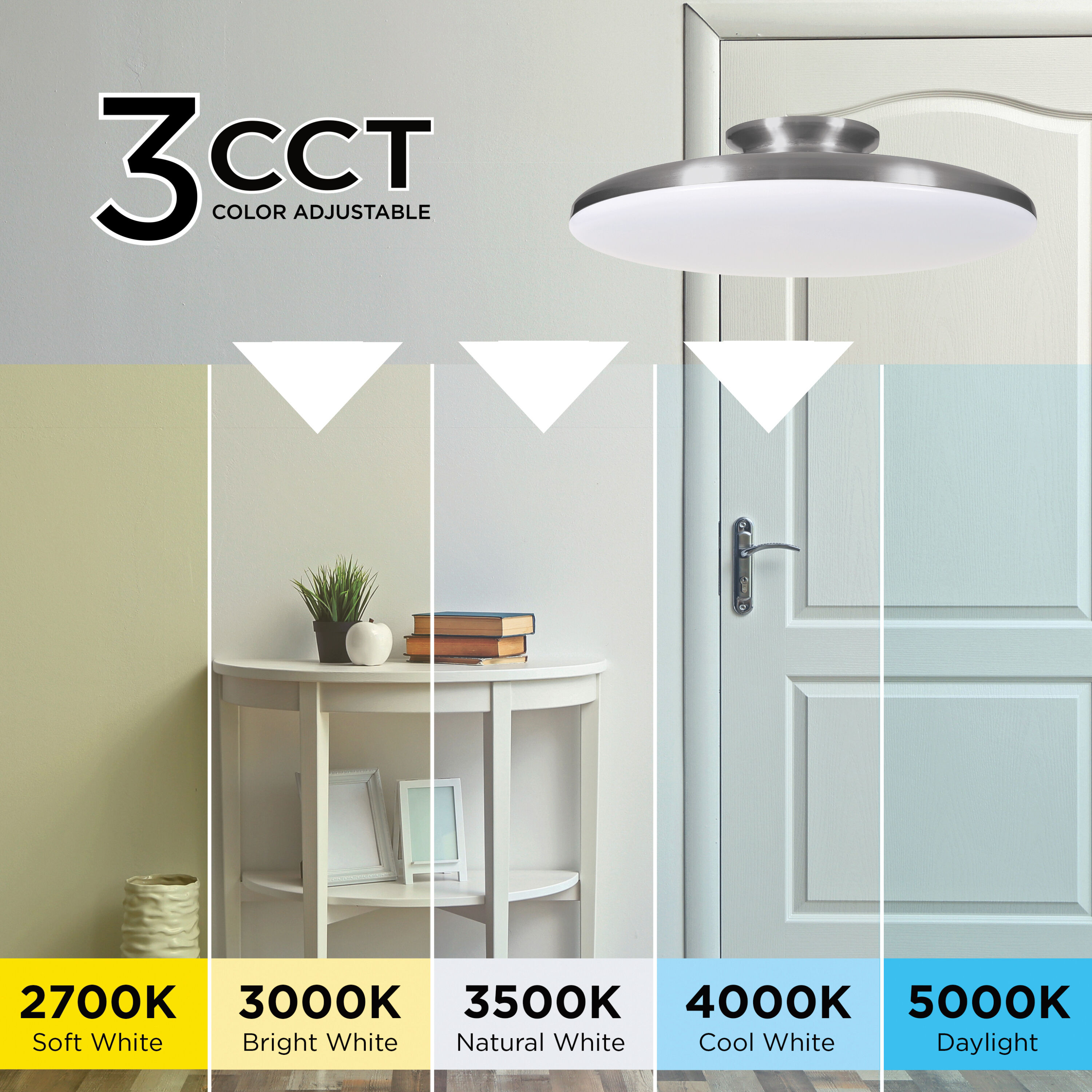 Skye LED 15 inch Satin Nickel Flush Mount Ceiling Light