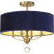 Van Noord 4 Light 21 inch Oxidized Aged Brass Semi-Flush Ceiling Light