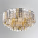 Addis 16 Light 32 inch Polished Chrome Flush Ceiling Light in Tronchi Glass Autumn