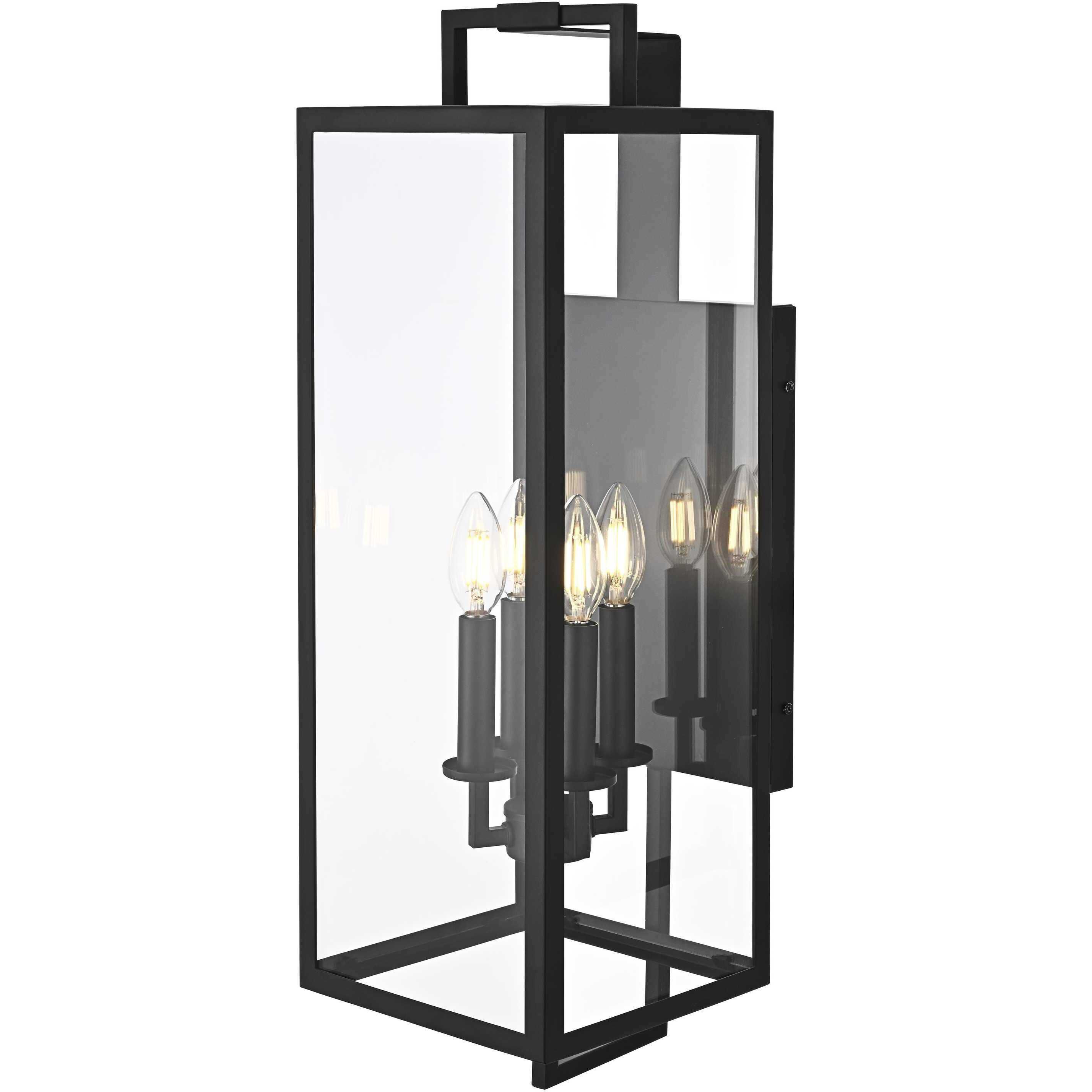 Jairo 4 Light 26 inch Black Outdoor Wall Sconce