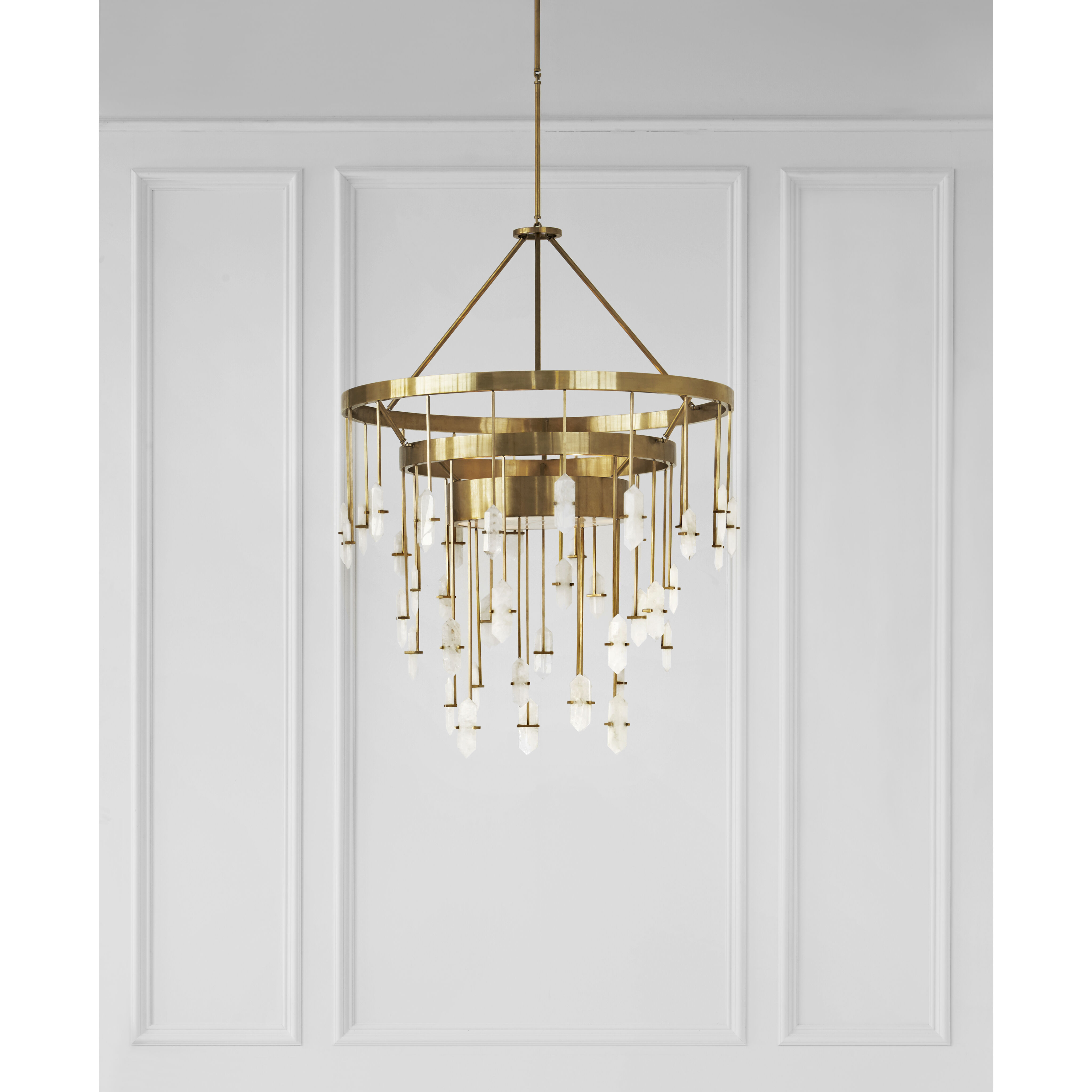 Kelly Wearstler Halcyon 6 Light 36 inch Antique-Burnished Brass Three Tier Chandelier Ceiling Light, Large