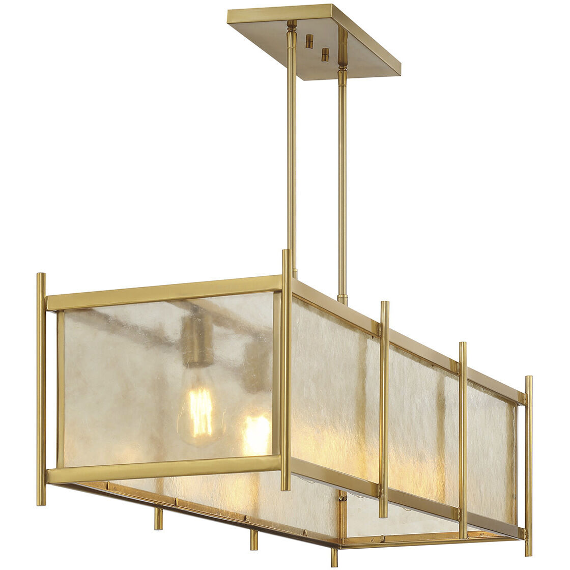 Jacobs 5 Light 40 inch Warm Brass Linear Chandelier Ceiling Light