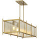 Jacobs 5 Light 40 inch Warm Brass Linear Chandelier Ceiling Light