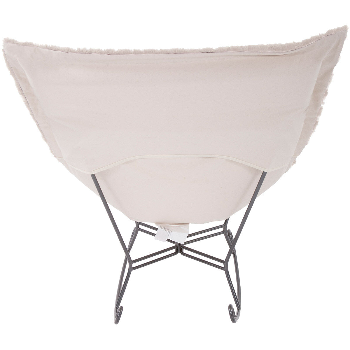 Puff Angora Natural Scroll Rocker with Cover