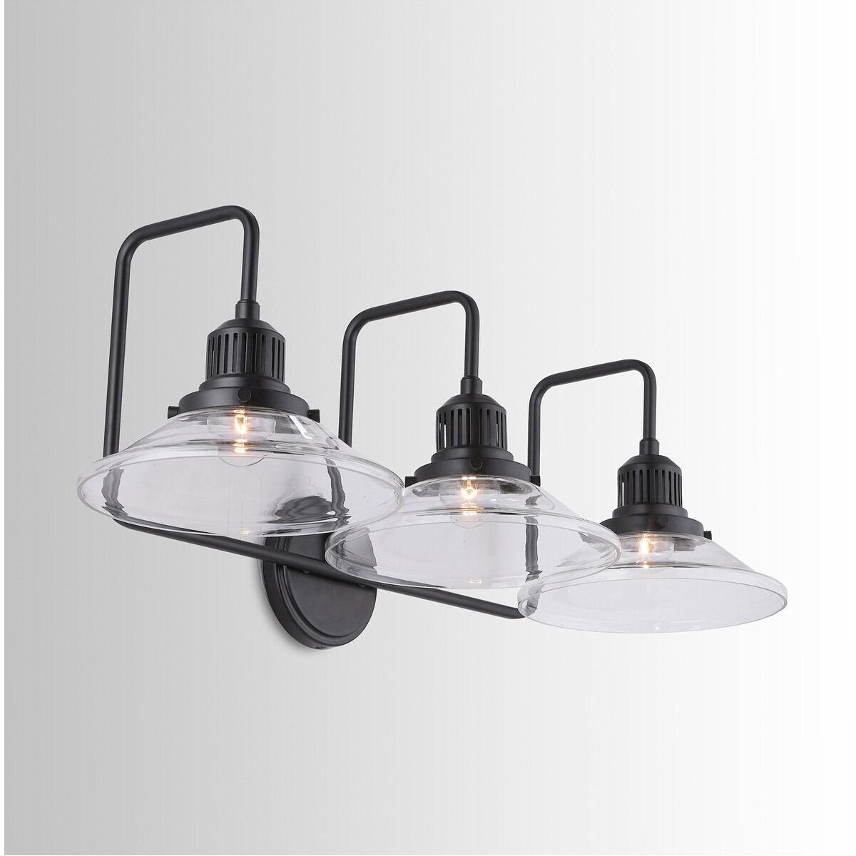 Elijah 3 Light 29.75 inch Matte Black Vanity Light Wall Light