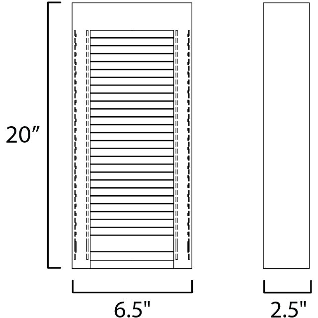 Alcove LED 20 inch Black and Gold Outdoor Wall Sconce