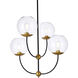 Lennon 4 Light 32 inch Black and Brass Pendant Ceiling Light