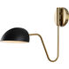 Trilby 1 Light 7.38 inch Matte Black and Burnished Brass Wall Sconce Wall Light
