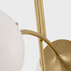 kate spade new york Prescott LED 27 inch Soft Brass Chandelier Ceiling Light in White Glass, Small