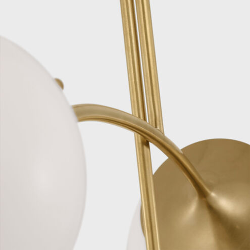 kate spade new york Prescott LED 27 inch Soft Brass Chandelier Ceiling Light in White Glass, Small