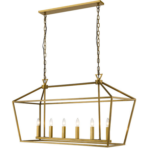 Canada 6 Light 16 inch Gold Chandelier Ceiling Light