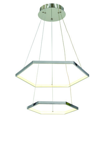 Senary LED 24 inch Chrome Foyer Chandelier Ceiling Light