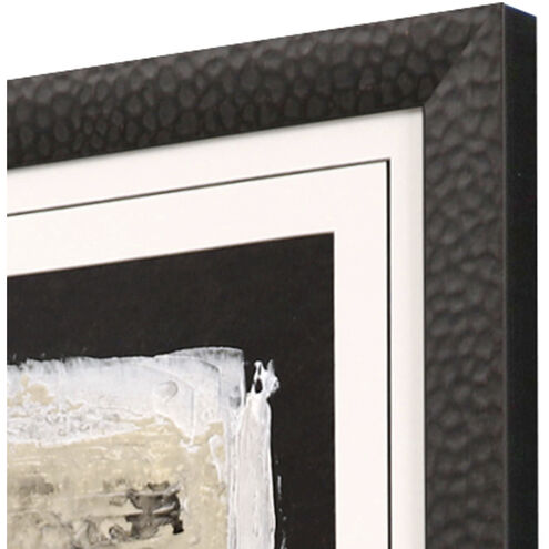 Balancing Act White and Black and Metallic and Beige Framed Art