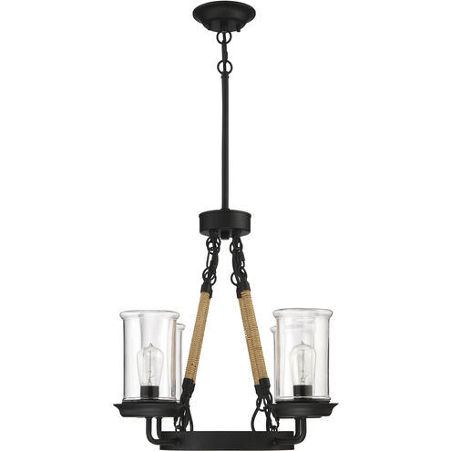 Homestead 4 Light 24 inch Espresso Outdoor Chandelier