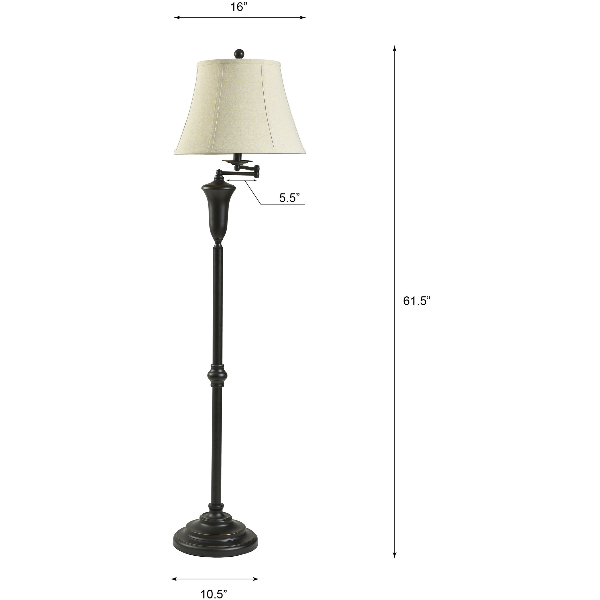 Signature 62 inch 150 watt Madison Bronze Floor Lamp Portable Light