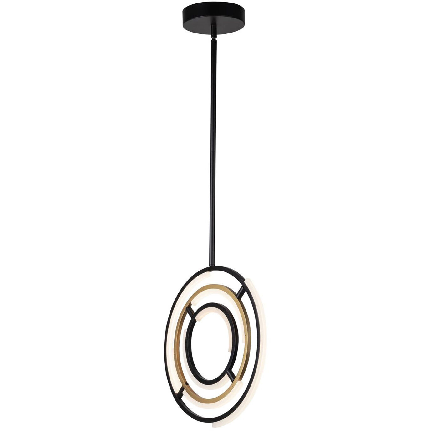 Trilogy LED 17 inch Black and Brass Pendant Ceiling Light
