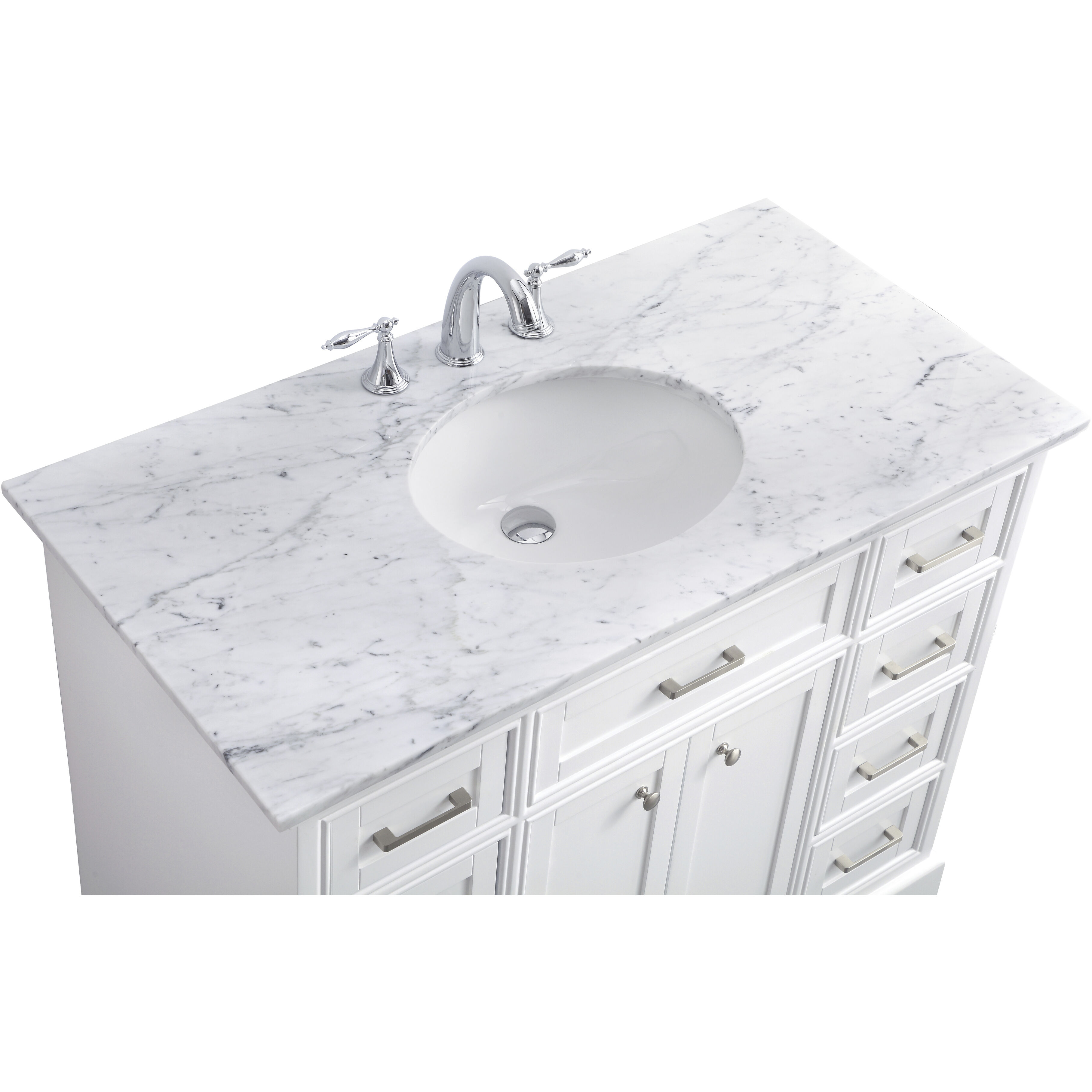 Americana 84 X 22 X 70 inch White Vanity Sink Set