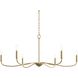 Ilia 6 Light 42.25 inch Brushed Gold Chandelier Ceiling Light