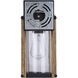 Aki 1 Light 12 inch Black and Wood Outdoor Wall Lantern