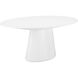 Otago 71 X 43 inch White Dining Table, Oval
