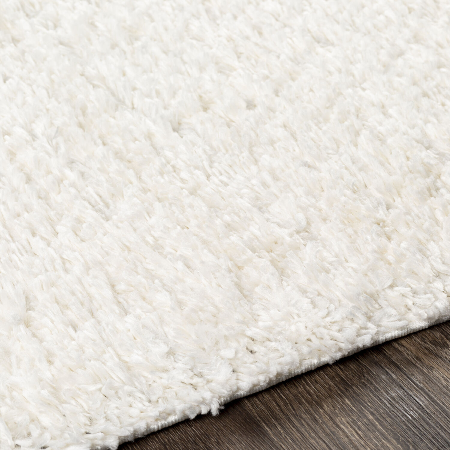 Deluxe Shag 108.27 X 78.74 inch White Machine Woven Rug in 7 x 9, Rectangle