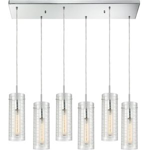 Swirl 6 Light 32 inch Polished Chrome Mini Pendant Ceiling Light