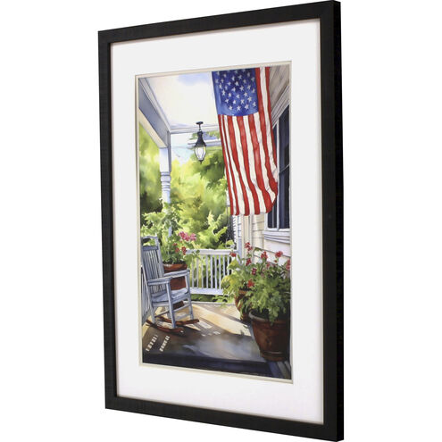 Vintage Porch Blue and Green and Red and Brown Framed Art