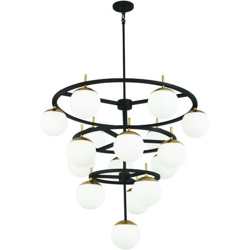 Alluria 16 Light 36 inch Weathered Black W/Autumn Gold Chandelier Ceiling Light