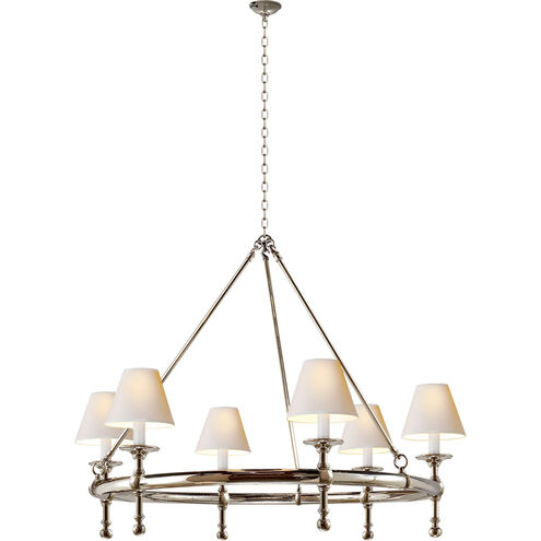 E. F. Chapman Classic 6 Light 33 inch Polished Nickel Chandelier Ceiling Light