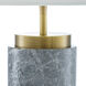 Lxry 29.53 inch 40 watt Grey Marble with Antique Brass Table Lamp Portable Light