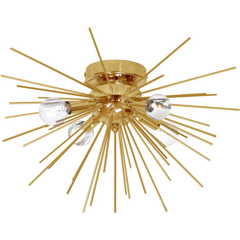 Vega LED 18 inch Gold with Vintage Bronze Flush Mount Ceiling Light in Gold and Vintage Brass