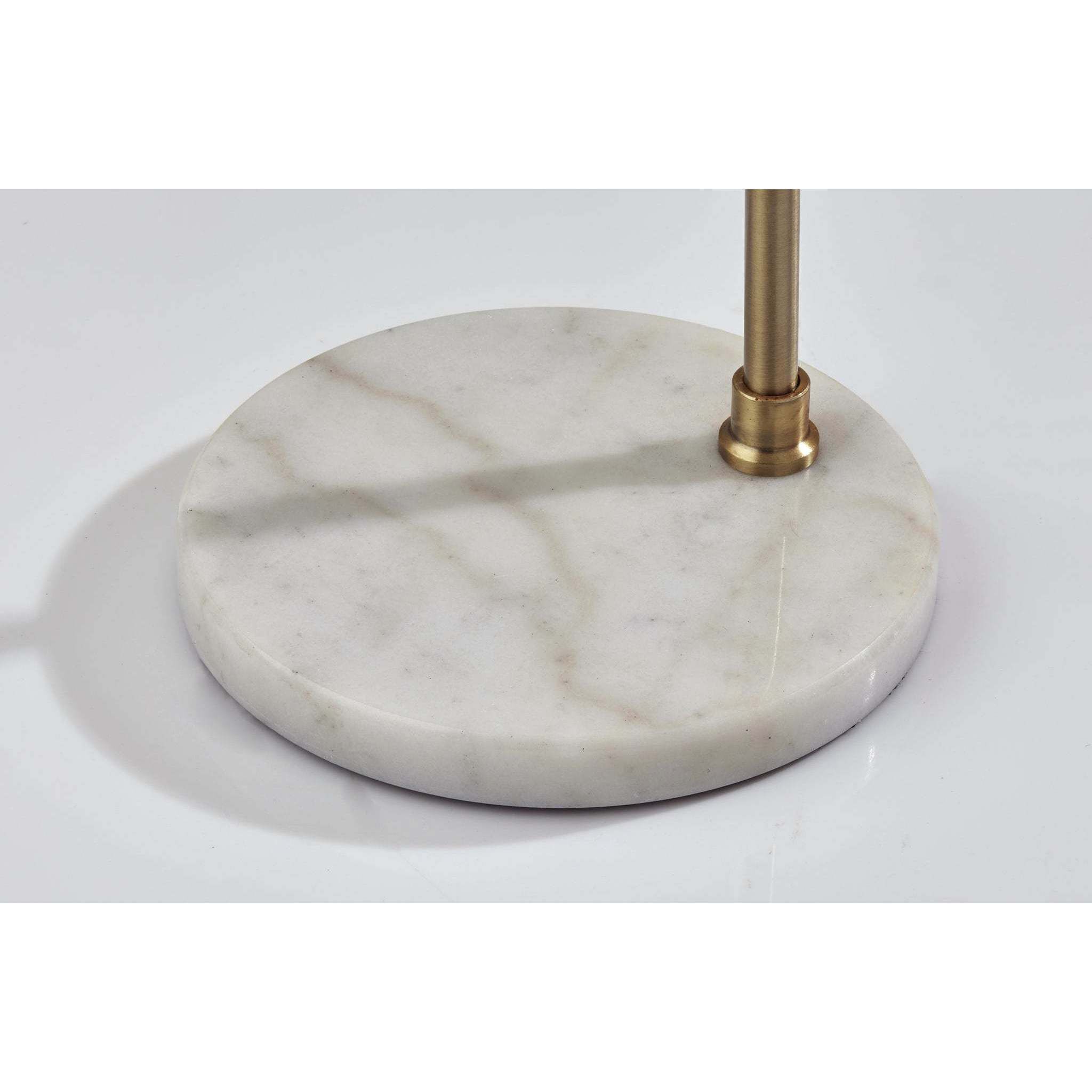 Natasha 58 inch 100.00 watt Antique Brass Floor Lamp Portable Light