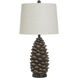 Roanoke 30.75 inch 150 watt Roanoke Brown and Heathered Cream Table Lamp Portable Light