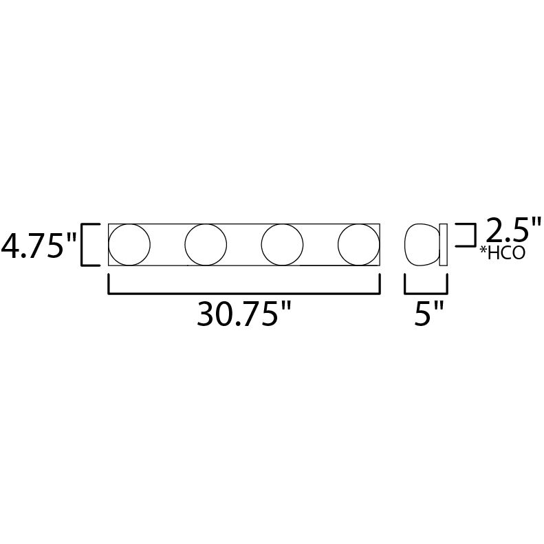 Pod LED 30.75 inch Black Bath Vanity Light Wall Light