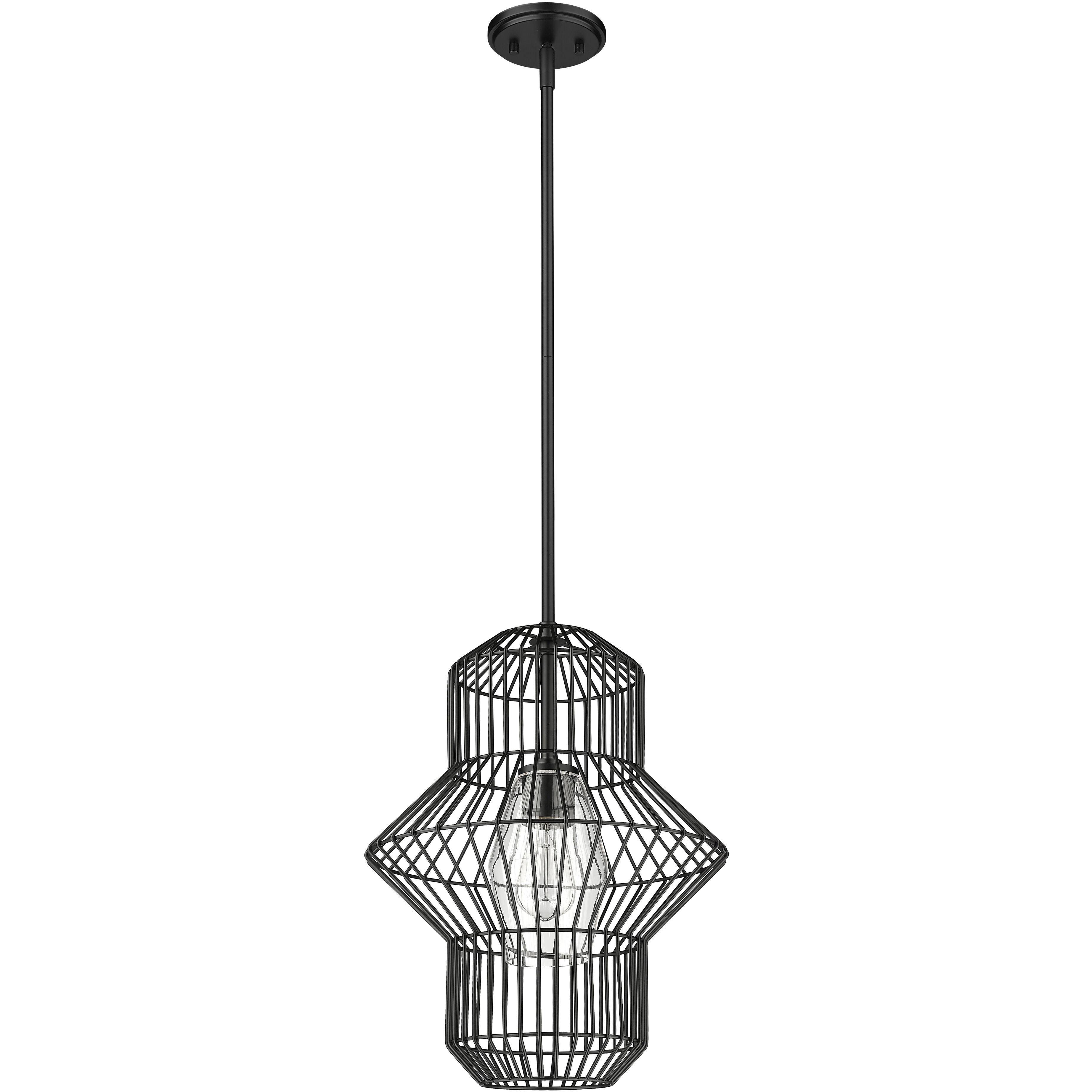 Orsay 1 Light 15 inch Matte Black Pendant Ceiling Light